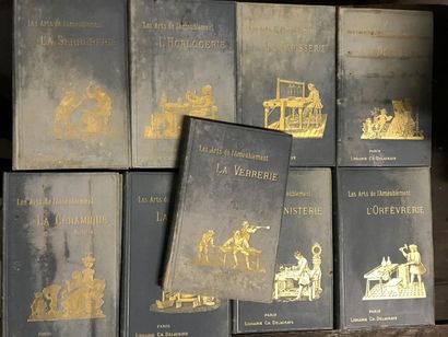 null Les arts de l'ameublement.Editions Charles Delagrave, Paris. In-8
Neuf volumes,...