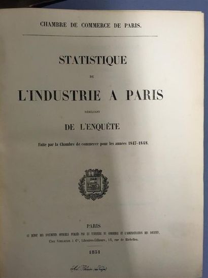 null ENQUETE et statistiques sur l'industrie parisienne pour les années 1847-1848...