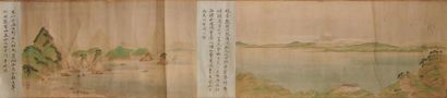 null JAPON - Epoque MEIJI (1868 - 1912)
Six peintures à l'encre et polychromie sur...