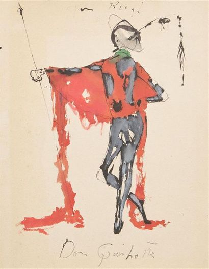 null Tom KEOGH (1921-1980)
Etudes de costumes et décors de théâtre pour Le Portrait...