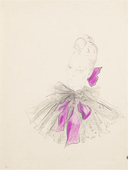 null Cecil BEATON (1904-1980)
Illustration de mode pour Schiaparelli, probablement...
