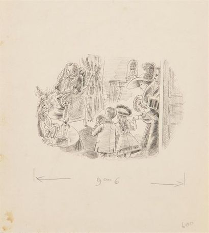 null CHAS-LABORDE (1886-1941)
Cinq dessins à l'encre représentant des scènes familiales...