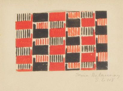 null Sonia DELAUNAY-TERK (1885-1979)
Etude pour un imprimé textile
Gouache sur papier....