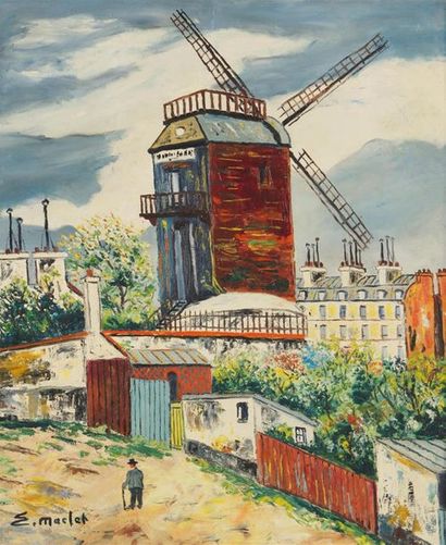 null Élisée MACLET (1881-1962)
Montmartre, Le moulin de la galette
Huile sur toile,...
