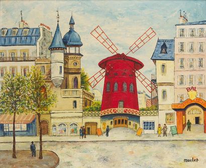 null Élisée MACLET (1881-1962)
Paris, le moulin rouge
Huile sur panneau, signé en...