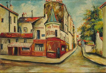 null Élisée MACLET (1881-1962)
Montmartre, A la tourelle
Huile sur panneau, signé...