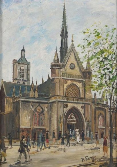 null Pierre FARGE (1878-1947)
Vue d'une église
Huile sur toile, signé en bas à droite
52,5...