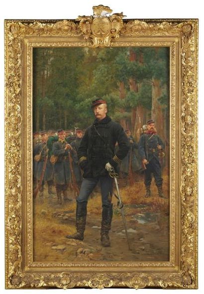 null Basile LEMEUNIER (1852-1922)
Portrait du Président Félix Faure au combat
Huile...