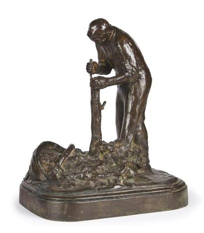 null Henri Louis BOUCHARD (1875-1960) 
Le greffeur de vigne
Epreuve en bronze à patine...