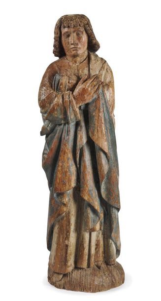 null Saint personnage en bois peint
XVe-XVIe siècle (manques).
H : 80 cm 