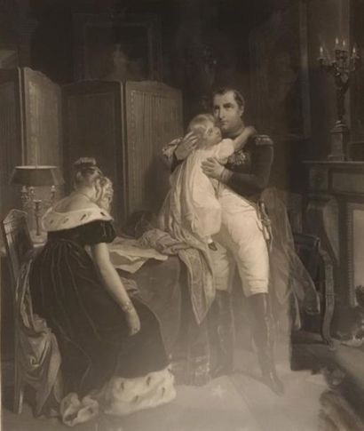 null DEUX GRAVURES en noir et blanc représentant Napoléon et son fils. Gravures par...