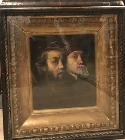 null ECOLE ITALIENNE
Portraits d'hommes 
Huile sur panneau
37,5 x 32,5 cm. (vitrine...