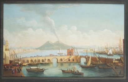 null ECOLE NAPOLITAINE
Deux vues de la baie de Naples avec le Vésuve : une paire
Gouache
45,5...