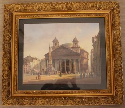 null ECOLE ITALIENNE
Vue du Panthéon à Rome
Gouache sur papier. 
30,5 x 38 cm
Dans...