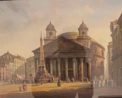 null ECOLE ITALIENNE
Vue du Panthéon à Rome
Gouache sur papier. 
30,5 x 38 cm
Dans...