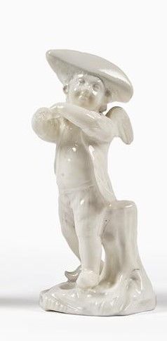 null Mennecy
Statuette en porcelaine tendre émaillée blanche représentant un amour...