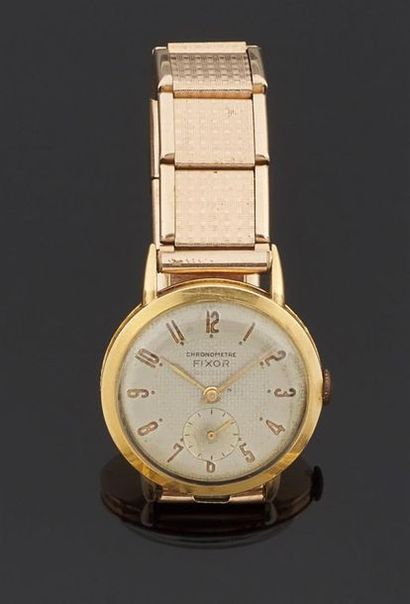 null Montre bracelet d'homme, la montre de forme ronde en or jaune 750 millièmes,...