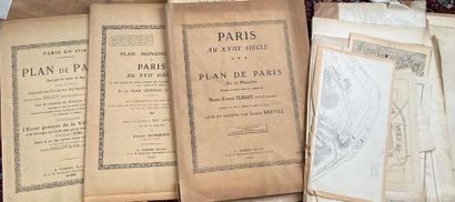 null * Carton à dessin contenant des cartes et plans de Paris. 