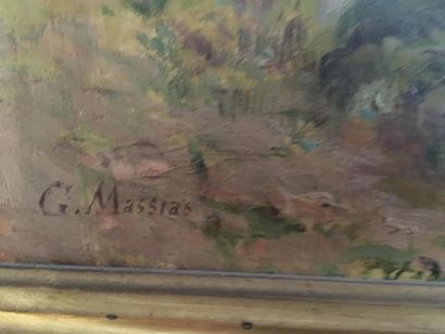 null * G. MASSIAS (XIX-XXème)
La cueillette 
Huile sur toile, signée en bas à gauche...