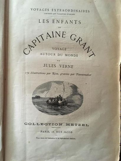 null Jules VERNE, Les enfants du capitaine Grant, Edition Hetzel. Cartonage polychrome....