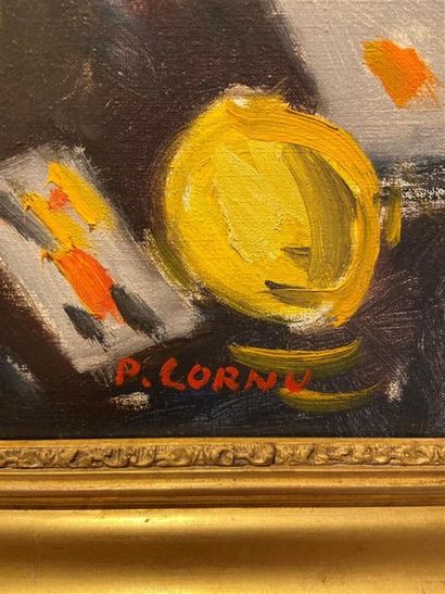 null Pierre CORNU (1895-1996)
Jeune femme aux citrons 
Huile sur toile, signée en...