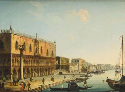 null Carlo GRUBACS (vers 1840-1870)
Venise, le palais des doges depuis le quai des...
