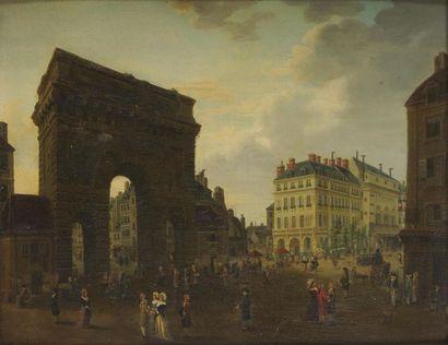 null Pierre Antoine DEMACHY (1723 - 1807)
Paris, vue de la porte Saint Martin
Panneau...