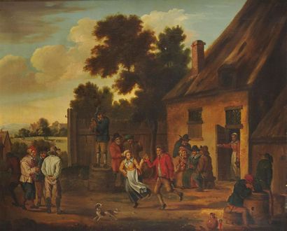 null Ecole Flamande du 19ème siècle, suiveur de David Teniers
Réjouissances paysanes
toile
Hauteur...