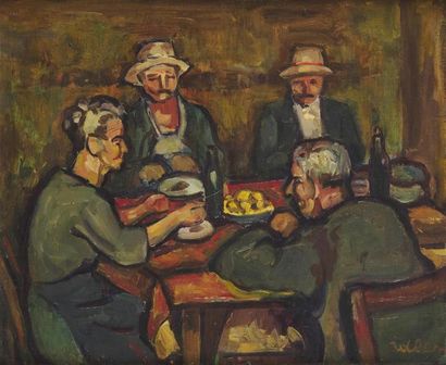 null Michel ADLEN (1898 - 1980)
Le repas des paysans
Huile sur toile, signée en bas...
