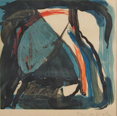 null Bram VAN VELDE (1895 - 1981)
Sans titre bleu. 1961
Lithographie en couleurs...