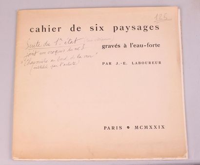 null Jean-Emile LABOUREUR (1877-1943)
Cahier de six paysages gravés à l'eau-forte,...