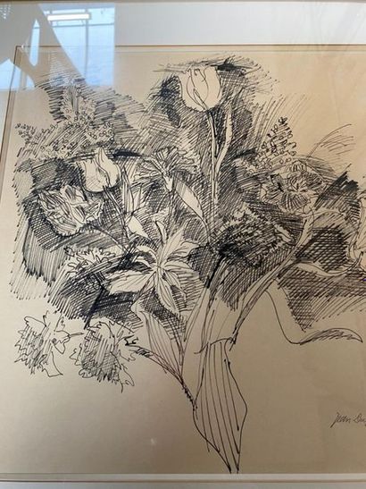null Jean DUFY (1888-1964)
Bouquet
Dessin, signé en bas à droite 
45,5 x 43 cm à...