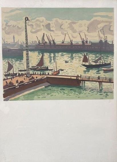 null Albert MARQUET (1875-1947)
Le port d'Alger
Lithographie en couleur. Signée en...