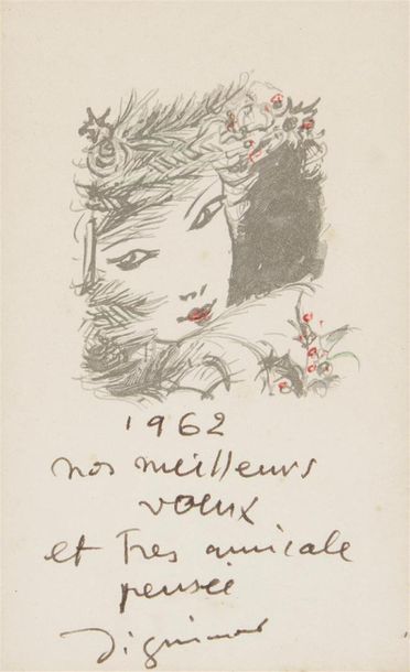 null * André DIGNIMONT (1891-1965)
Suite de 9 lithographies et reproductions, dédicacées...