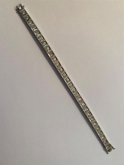null Bracelet articulé en platine 850 millièmes et or gris 750 millièmes entièrement...
