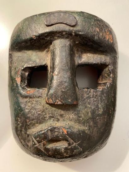null Set of African masks in carved wood, some polychrome including:
- MENDE, Sierra...