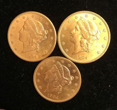 null ** Three $20 Liberty yellow gold coins 1904
Selling fee: 9.6% incl. VAT