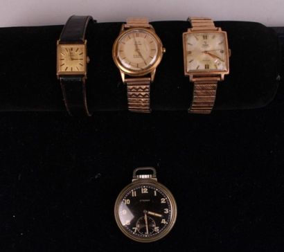 null Lot comprenant une montre de poche ETERNA et trois montres bracelet dont YEMA...