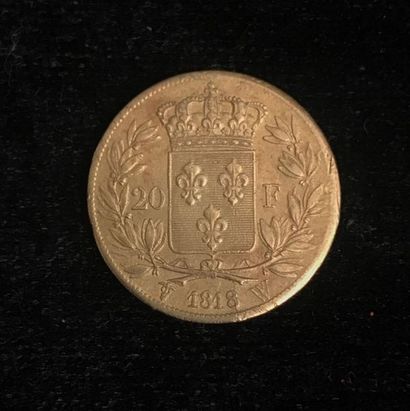 null ** 1 pièce de 20 francs or Louis XVIII 1818 
Frais de vente : 9,6 % TTC