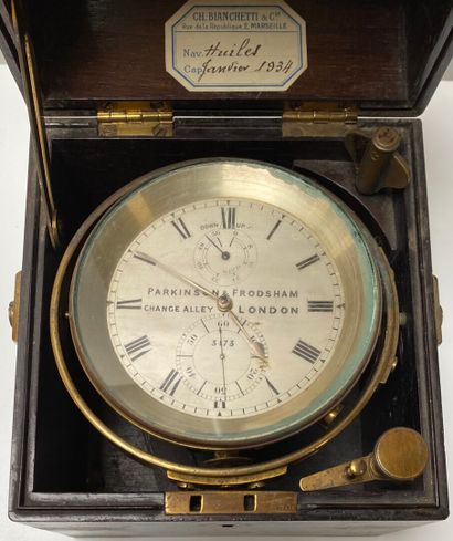 null PARKINSON & FRODSHAM LONDON

Chronomètre marin en laiton, le cadran en acier...