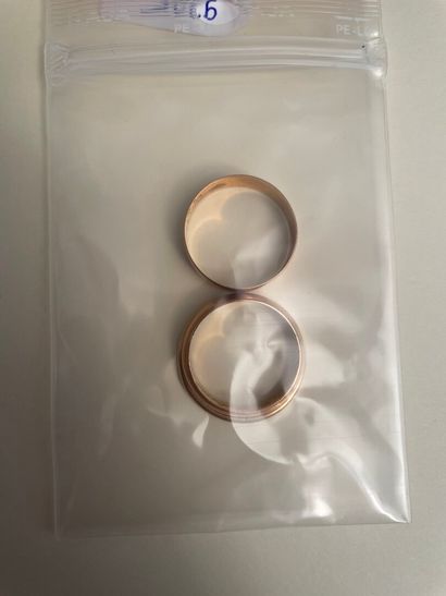 TWO 18 K 750/000 yellow gold ALLIANCES and...