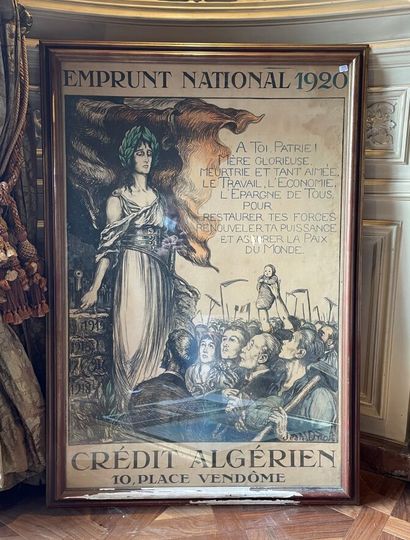 null Large poster national loan 1920 Crédit Algérien 10, place Vendôme 

117 x 76...