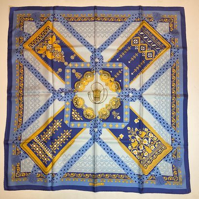 null HERMES Paris 

Silk square titled "Florin d'or", signed J. Abadie, small blue...