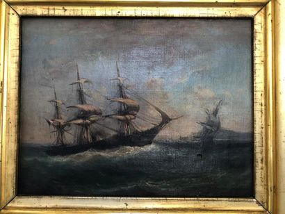 null Ecole française du XIXème siècle

Marine

Huile sur toile signée en bas à droite...