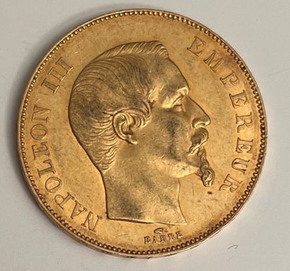 null *1 coin of 50 gold francs, Napoleon III, 1856
