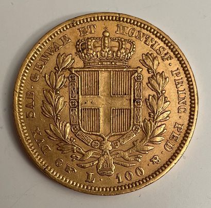 null *1 coin of 100 Italian lire gold, Charles Albert 1832