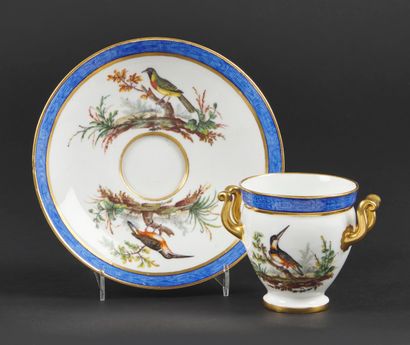 null Sèvres

Gobelet étrusque et sa soucoupe en porcelaine tendre à décor d'oiseaux...