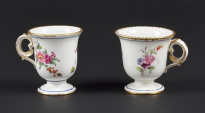 null Sèvres

Deux tasses à glace en porcelaine dure à décor polychrome de fleurs...