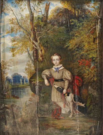 null CARRIER

Portrait of a young boy with a greyhound.

Gouache on ivory.

Signed...