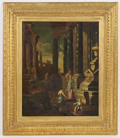 null NAPOLITAN school of the 18th century 

Animated ancient ruins

Canvas

Height:...